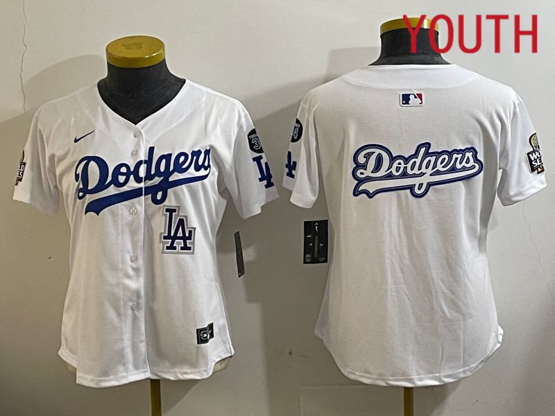 Youth Los Angeles Dodgers Blank White Game 2024 Nike MLB Jersey style 112125